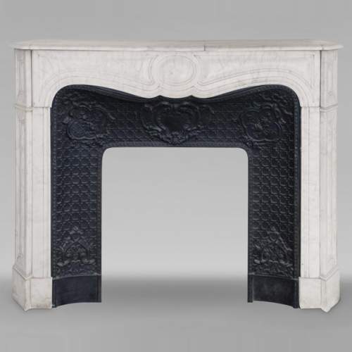 Louis XV style Pompadour mantel in Carrara marble