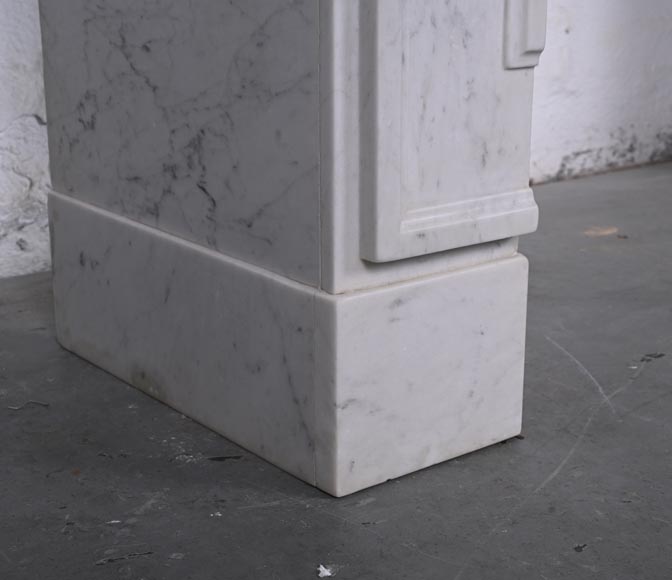 Small Louis XVI style mantel with carved drapery in carrare marble-5
