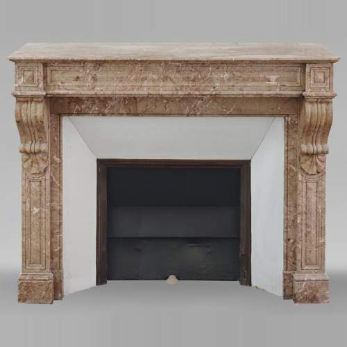 Napoleon III style mantel with Brocatelle marble modillions
