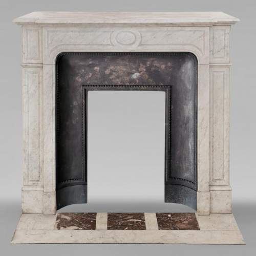 Carved Carrara marble mantel in the Louis XV style
