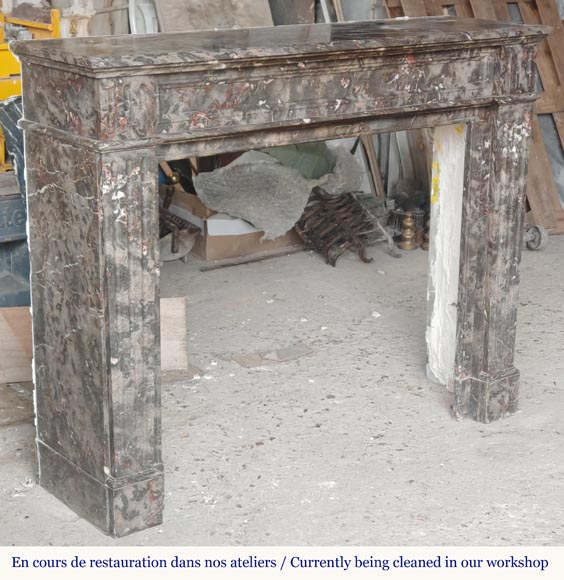 Louis XVI style molded marble mantel in Jourdan wood-2