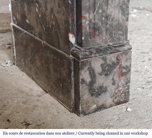 Louis XVI style molded marble mantel in Jourdan wood-4