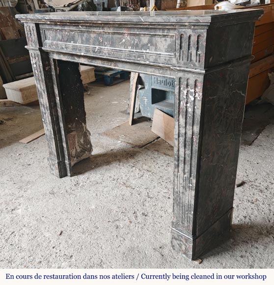Louis XVI style molded marble mantel in Jourdan wood-5