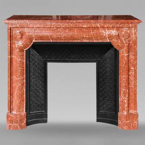 Louis XIV style mantel in red Campan marble