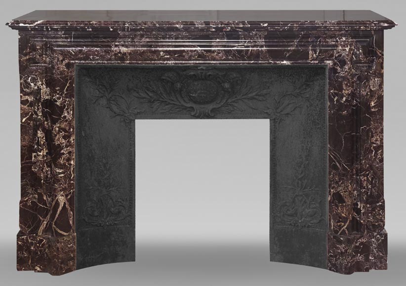  Louis XIV style fireplace with boudin in Levanto marble-0