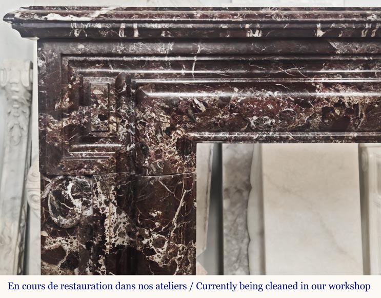  Louis XIV style fireplace with boudin in Levanto marble-2