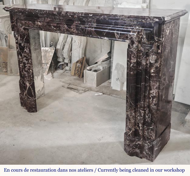  Louis XIV style fireplace with boudin in Levanto marble-4