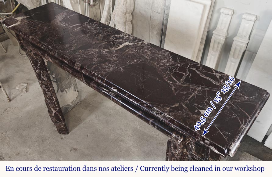  Louis XIV style fireplace with boudin in Levanto marble-6