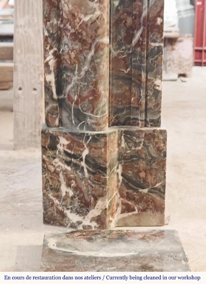 Louis XIV style boudin fireplace in Jourdan wood-7