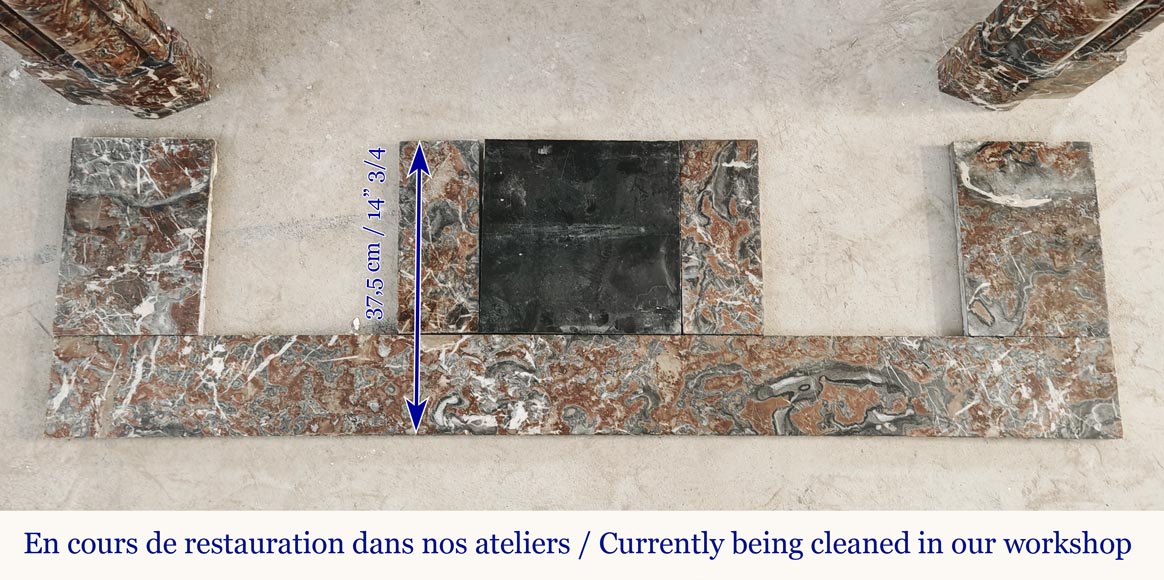 Louis XIV style boudin fireplace in Jourdan wood-8