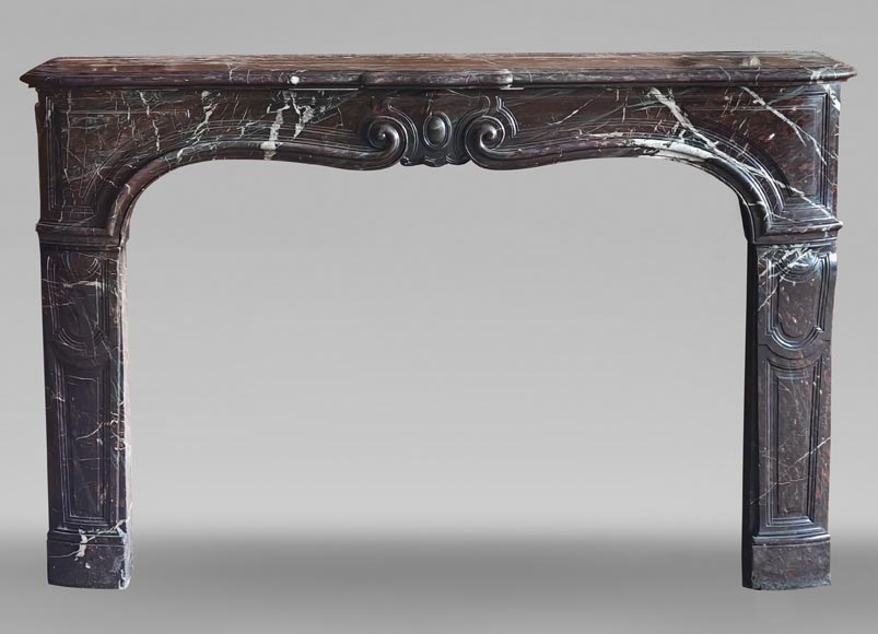 Louis XV period fireplace with molded entablature, in Campan marble Louis XV period fireplace with molded entablature, in Campan marble-0