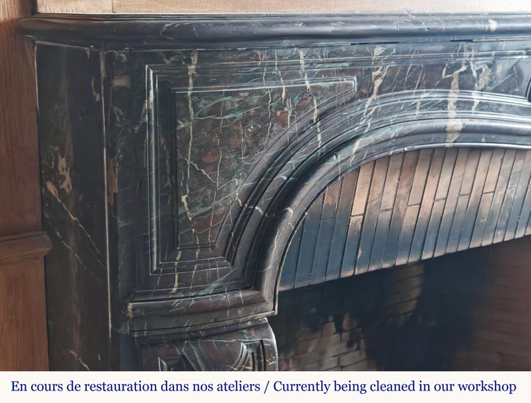 Louis XV period fireplace with molded entablature, in Campan marble Louis XV period fireplace with molded entablature, in Campan marble-3