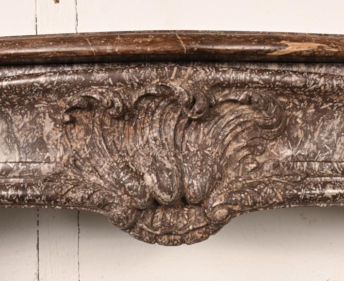 Louis XV period fireplace decorated with an asymmetrical palmette in a variation of Royal Red marble-2