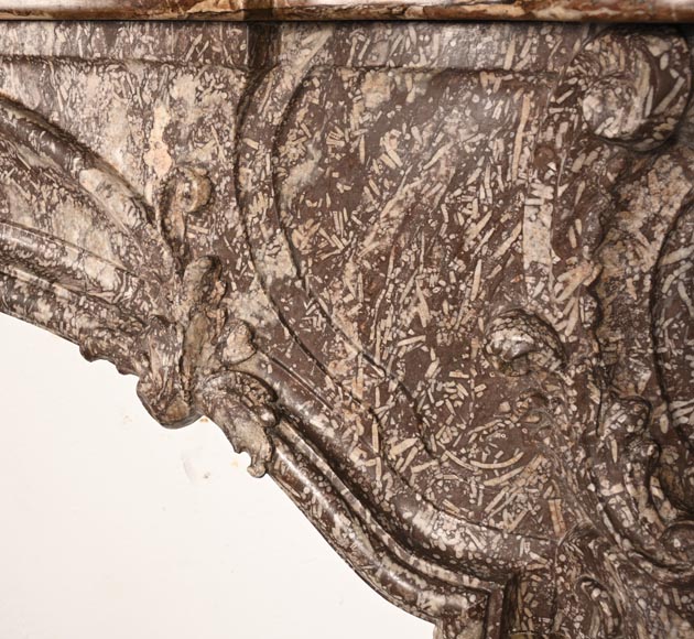 Louis XV period fireplace decorated with an asymmetrical palmette in a variation of Royal Red marble-5