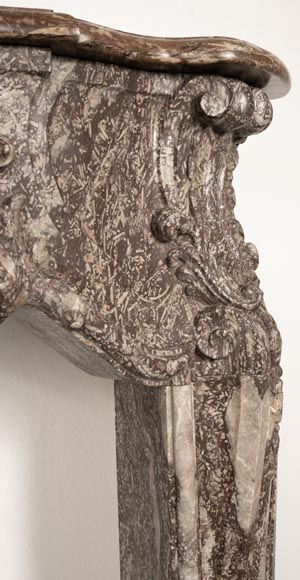 Louis XV period fireplace decorated with an asymmetrical palmette in a variation of Royal Red marble-12