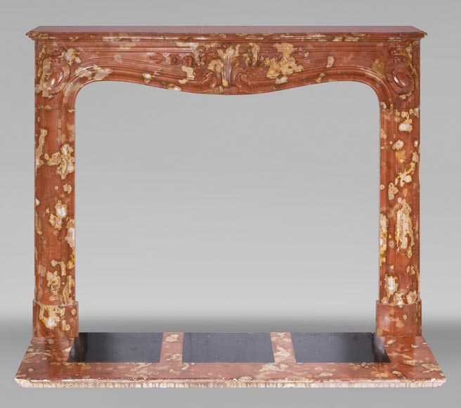 Jules CANTINI (attributed to), Regency style fireplace with palmette and scroll, in Vitrolles red -0