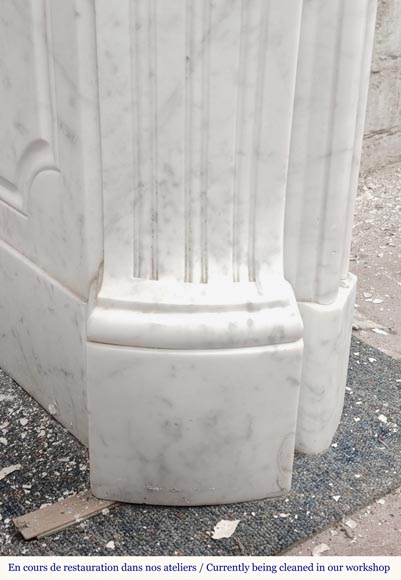 Louis XV style fireplace in finely carved Carrara marble-6