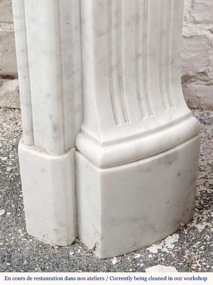 Louis XV style fireplace in finely carved Carrara marble-8