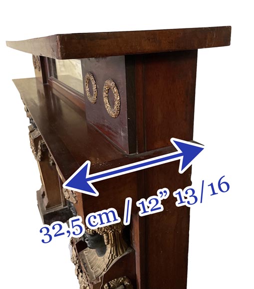 Empire Period Walnut Fireplace with Caryatids-4