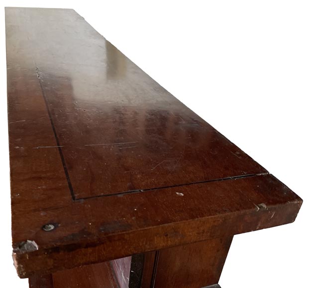 Empire Period Walnut Fireplace with Caryatids-5