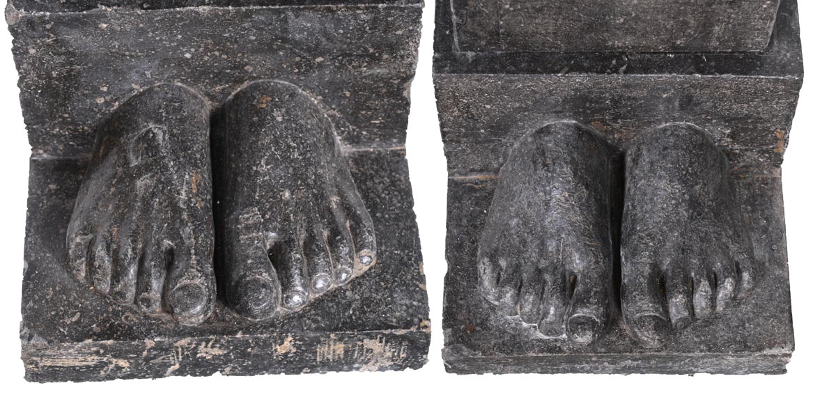  Black Granite Fireplace with Sculpted Male Figures – 18th Century-13