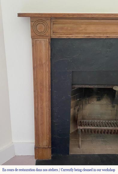 Louis XVI-Style Fireplace in Pine and Slate-4