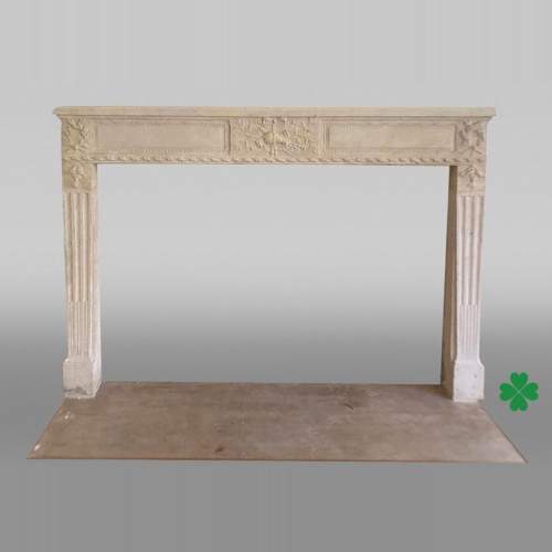 Louis XVI Period Fireplace in Carved Stone