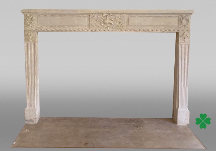Louis XVI Period Fireplace in Carved Stone-0