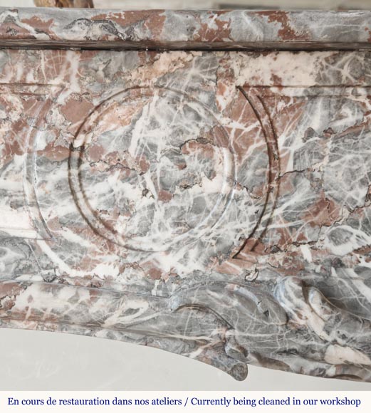 Louis XV period fireplace in Royal Red, decorated with a palmette-3