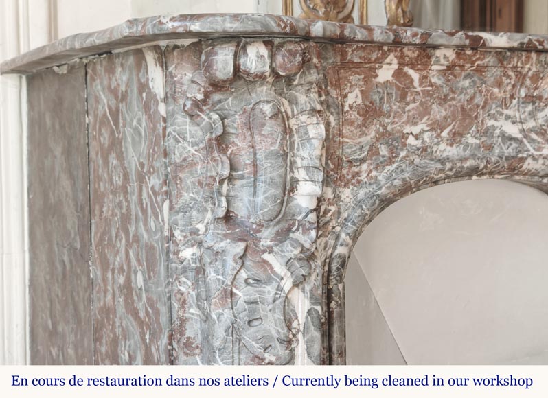 Louis XV period fireplace in Royal Red, decorated with a palmette-5