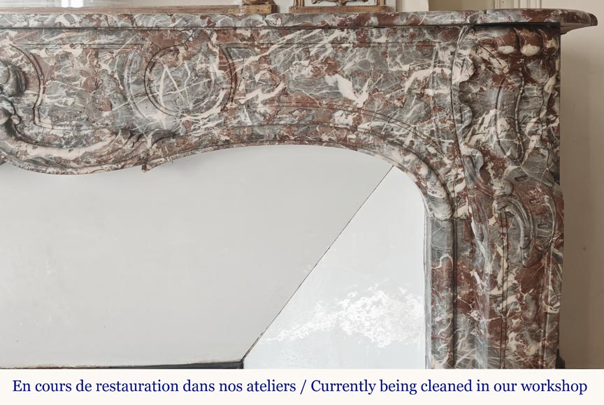 Louis XV period fireplace in Royal Red, decorated with a palmette-8