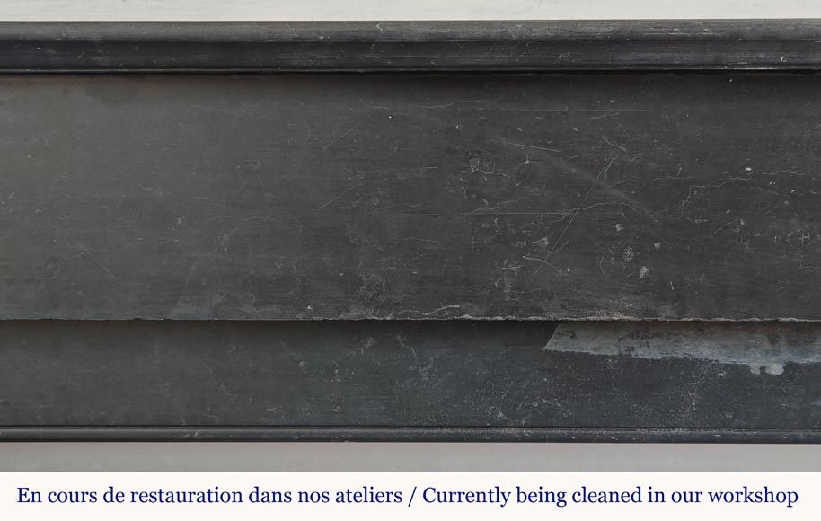 Napoleon III style modillion fireplace in speckled black-1