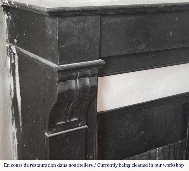 Napoleon III style modillion fireplace in speckled black-3