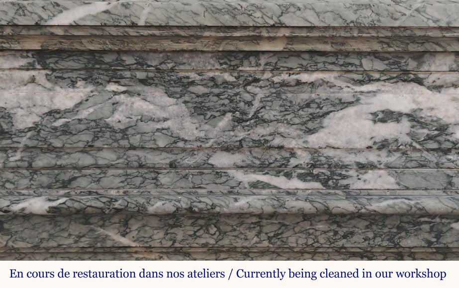 Louis XVI style molded fireplace in green Campan marble-1