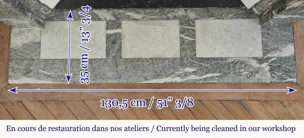 Louis XVI style molded fireplace in green Campan marble-8