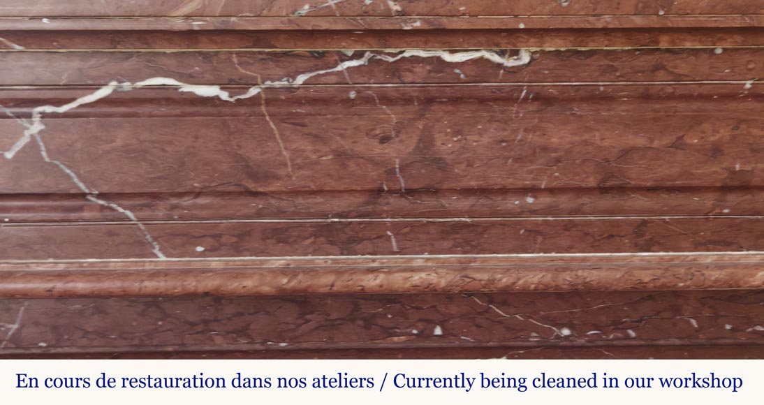 Louis XVI style fireplace in antique red marble-1