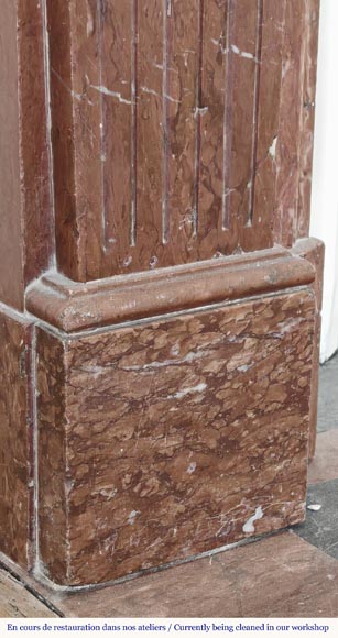 Louis XVI style fireplace in antique red marble-3