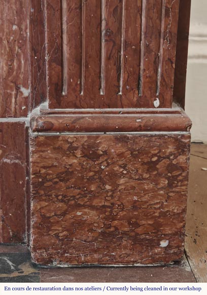 Louis XVI style fireplace in antique red marble-6