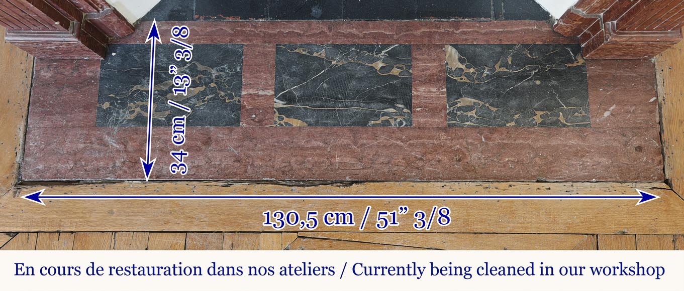 Louis XVI style fireplace in antique red marble-7