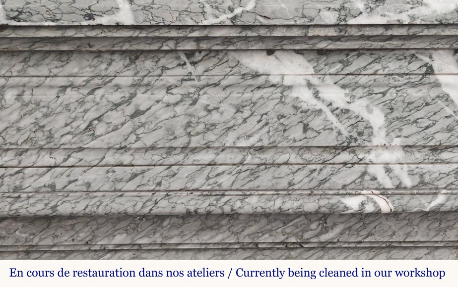  Louis XVI style fireplace in green Campan marble-1