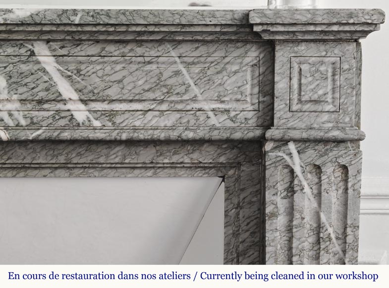  Louis XVI style fireplace in green Campan marble-5
