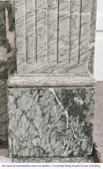  Louis XVI style fireplace in green Campan marble-6