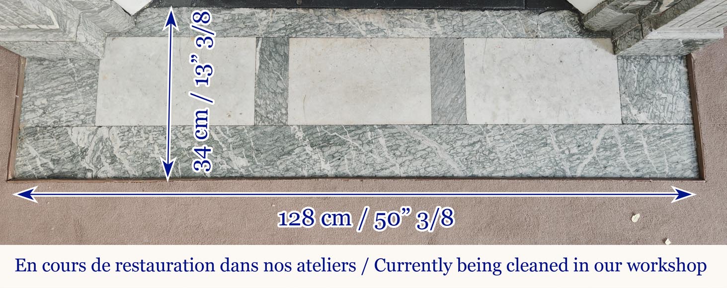  Louis XVI style fireplace in green Campan marble-7