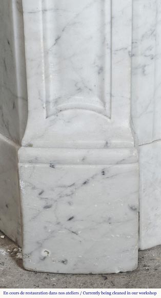 Louis XV style fireplace, Pompadour model, in Carrara marble-4