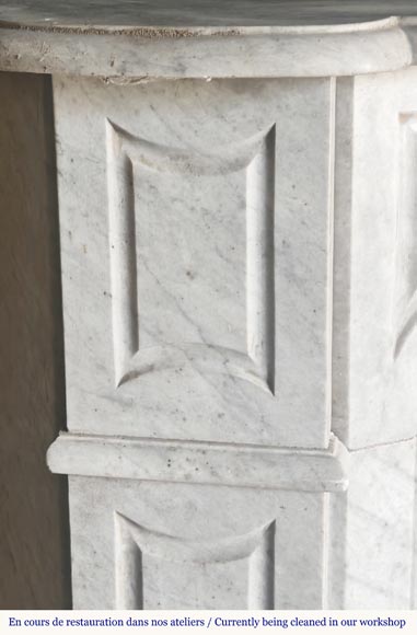 Louis XV style fireplace, Pompadour model, in light blue turquoise marble-3