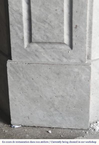 Louis XV style fireplace, Pompadour model, in light blue turquoise marble-4