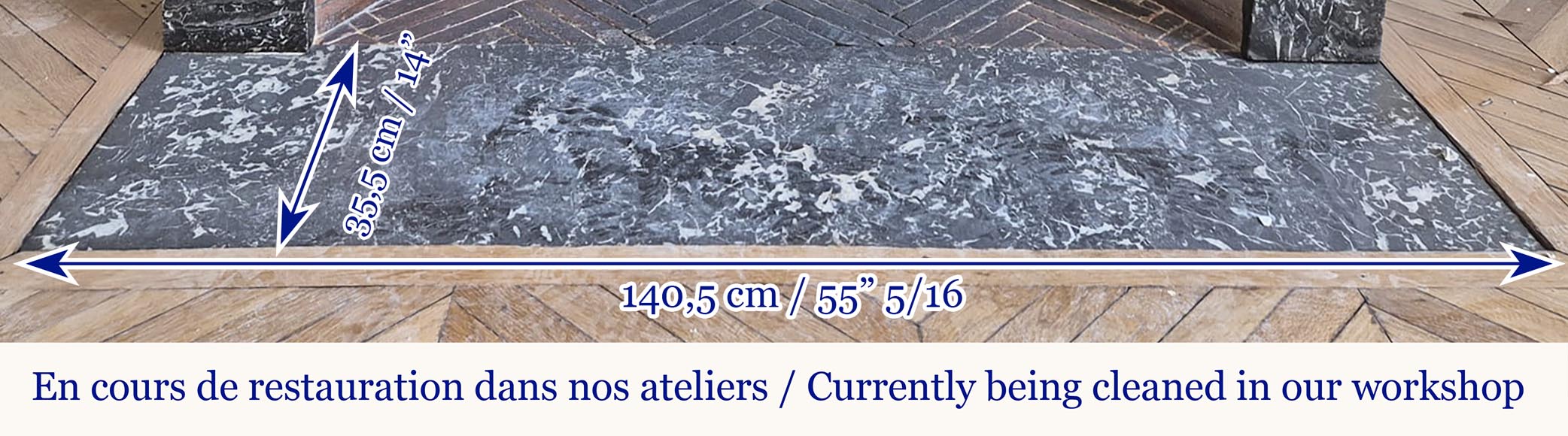  Louis XVI period two-tone fireplace, in Saint Anne statuary gray-6