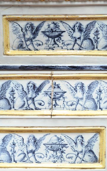 Louis XVI-style faience mantelpiece, Italian work, late 19th century-2