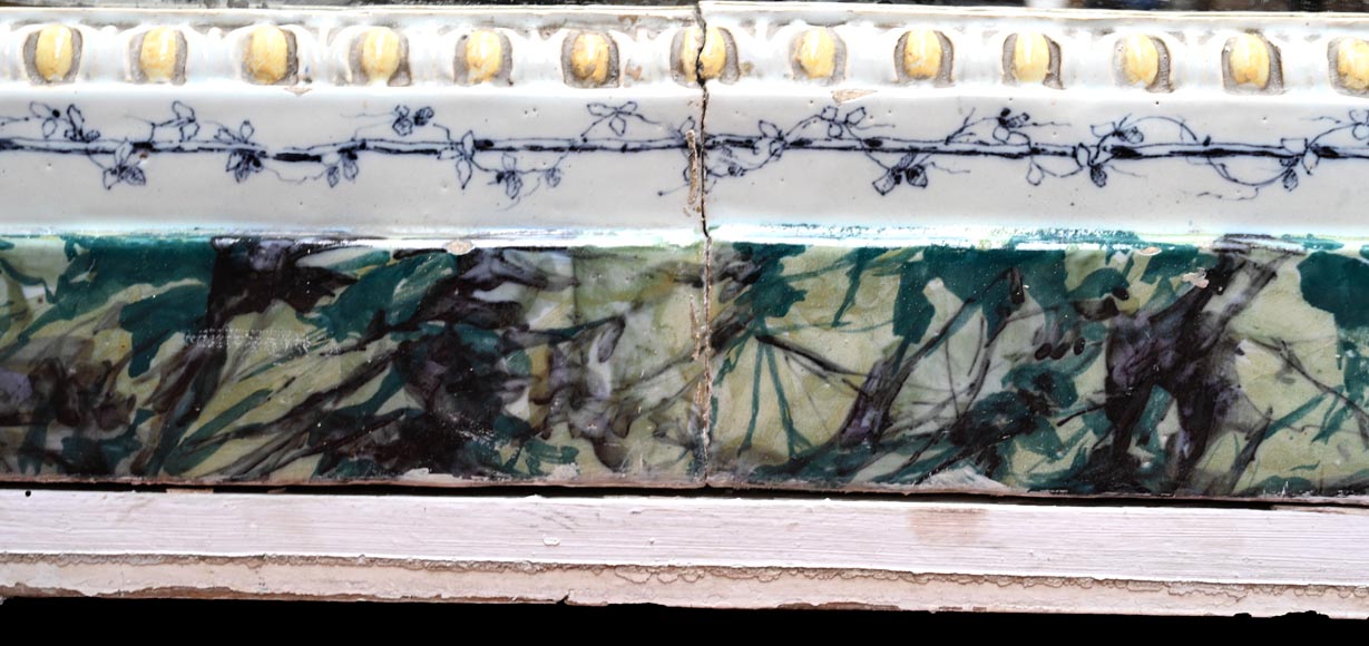Louis XVI-style faience mantelpiece, Italian work, late 19th century-6