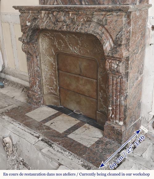  Regency style fireplace in Rouge Royal marble-3